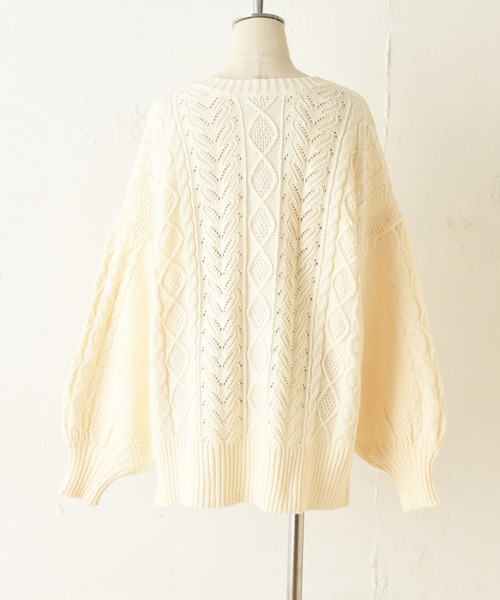 one after another NICE CLAUP（ワンアフターアナザーナイスクラップ）の「袖取り外し4wayカーディガン（カーディガン/ボレロ・レディース・ベージュ/オフホワイト/ブルー/グリーン・FREE）」の22枚目の写真