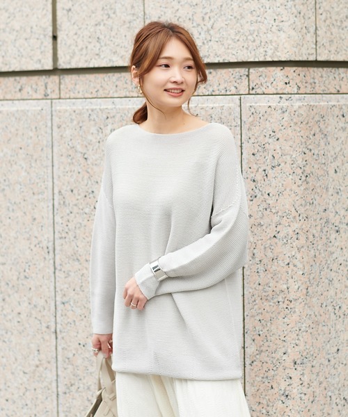 DouDou（ドゥドゥ）の「和紙ホールボートプルオーバー（ニット/セーター・レディース・サックスブルー/ラベンダー/ライトベージュ・FREE）」の22枚目の写真