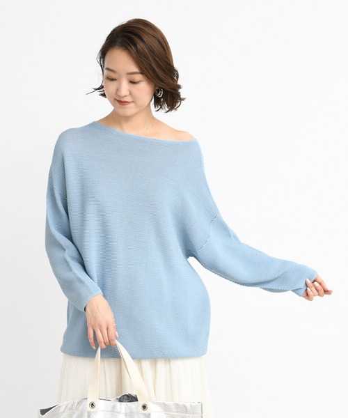 DouDou（ドゥドゥ）の「和紙ホールボートプルオーバー（ニット/セーター・レディース・サックスブルー/ラベンダー/ライトベージュ・FREE）」の16枚目の写真