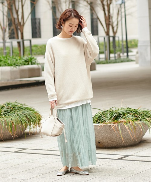 DouDou（ドゥドゥ）の「和紙ホールボートプルオーバー（ニット/セーター・レディース・サックスブルー/ラベンダー/ライトベージュ・FREE）」の19枚目の写真