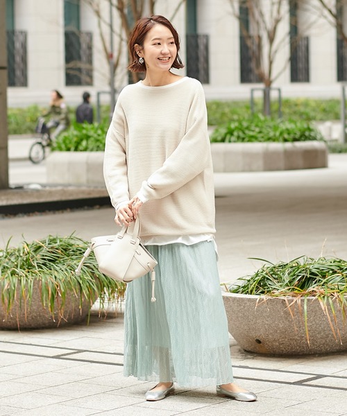 DouDou（ドゥドゥ）の「和紙ホールボートプルオーバー（ニット/セーター・レディース・サックスブルー/ラベンダー/ライトベージュ・FREE）」の7枚目の写真