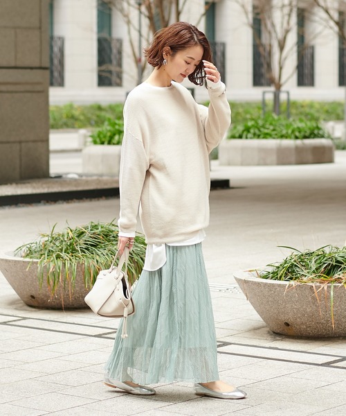 DouDou（ドゥドゥ）の「和紙ホールボートプルオーバー（ニット/セーター・レディース・サックスブルー/ラベンダー/ライトベージュ・FREE）」の6枚目の写真