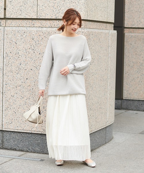 DouDou（ドゥドゥ）の「和紙ホールボートプルオーバー（ニット/セーター・レディース・サックスブルー/ラベンダー/ライトベージュ・FREE）」の21枚目の写真