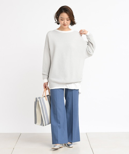 DouDou（ドゥドゥ）の「和紙ホールボートプルオーバー（ニット/セーター・レディース・サックスブルー/ラベンダー/ライトベージュ・FREE）」の10枚目の写真