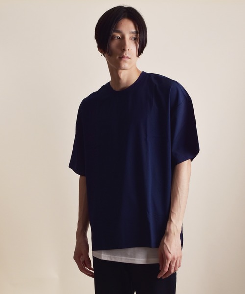 VIBGYOR（ヴィブジョー）の「VIBGYOR Select/ストレッチジョーゼットアンサンブルTEE(BI)（Tシャツ/カットソー・メンズ・グリーン/カーキ/グレー/ブラック/ネイビー・MEDIUM/LARGE）」の8枚目の写真