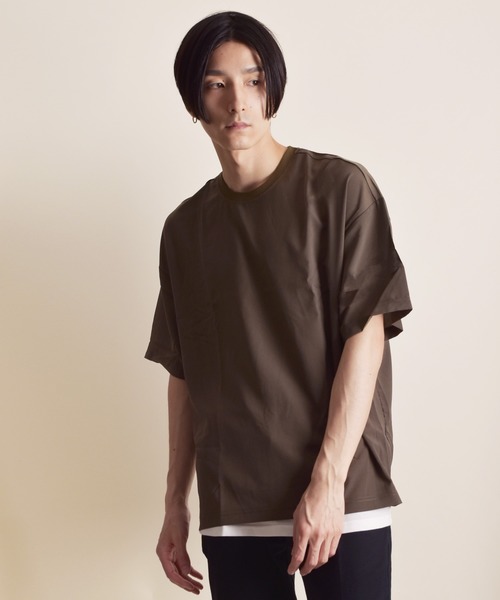 VIBGYOR（ヴィブジョー）の「VIBGYOR Select/ストレッチジョーゼットアンサンブルTEE(BI)（Tシャツ/カットソー・メンズ・グリーン/カーキ/グレー/ブラック/ネイビー・MEDIUM/LARGE）」の10枚目の写真