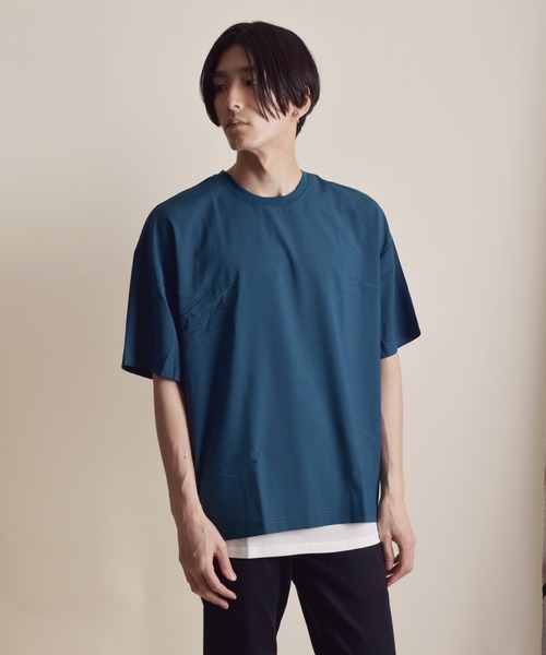 VIBGYOR（ヴィブジョー）の「VIBGYOR Select/ストレッチジョーゼットアンサンブルTEE(BI)（Tシャツ/カットソー・メンズ・グリーン/カーキ/グレー/ブラック/ネイビー・MEDIUM/LARGE）」の12枚目の写真