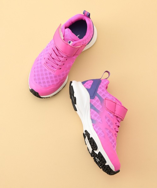 Champion（チャンピオン）の「【ROPE' PICNIC KIDS】【Champion】Jr.SPEED COURT MAGIC（スニーカー・キッズ・ネイビー/ピンク・20/18/19/17）」の2枚目の写真