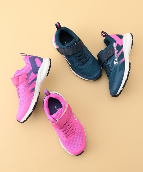 Champion（チャンピオン）の「【ROPE' PICNIC KIDS】【Champion】Jr.SPEED COURT MAGIC（スニーカー・キッズ・ネイビー/ピンク・20/18/19/17）」の5枚目の写真