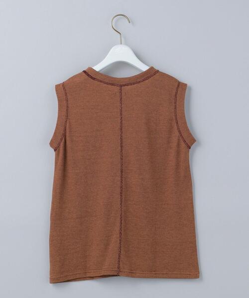 6（ロク）の「＜6(ROKU)＞MIJIN BORDER NO SLEEVE PULLOVER/カットソー（Tシャツ/カットソー・レディース・ブラウン/ケリー・FREE）」の8枚目の写真