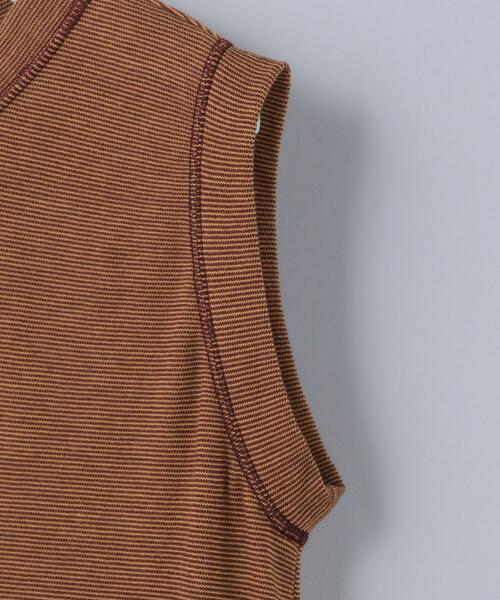 6（ロク）の「＜6(ROKU)＞MIJIN BORDER NO SLEEVE PULLOVER/カットソー（Tシャツ/カットソー・レディース・ブラウン/ケリー・FREE）」の6枚目の写真