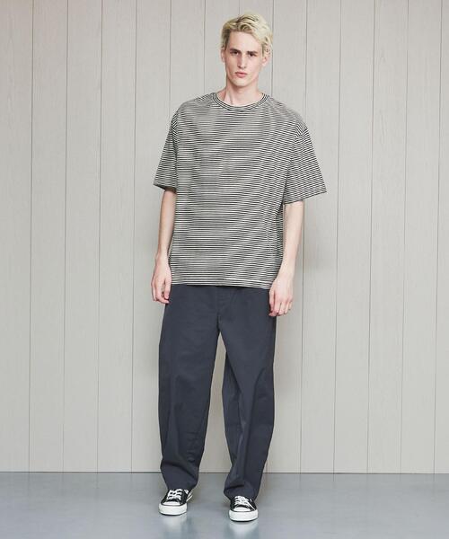 H　BEAUTY&YOUTH UNITED ARROWS（エイチビューティーアンドユースユナイテッドアローズ）の「＜H＞COTTON LINEN BORDER T-SHIRT/Tシャツ（Tシャツ/カットソー・メンズ・ダークグリーン/ピンク/オレンジ・LARGE/SMALL/MEDIUM）」の17枚目の写真