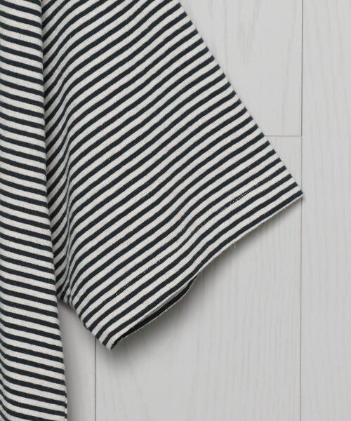 H　BEAUTY&YOUTH UNITED ARROWS（エイチビューティーアンドユースユナイテッドアローズ）の「＜H＞COTTON LINEN BORDER T-SHIRT/Tシャツ（Tシャツ/カットソー・メンズ・ダークグリーン/ピンク/オレンジ・LARGE/SMALL/MEDIUM）」の11枚目の写真