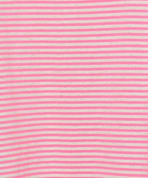 H　BEAUTY&YOUTH UNITED ARROWS（エイチビューティーアンドユースユナイテッドアローズ）の「＜H＞COTTON LINEN BORDER T-SHIRT/Tシャツ（Tシャツ/カットソー・メンズ・ダークグリーン/ピンク/オレンジ・LARGE/SMALL/MEDIUM）」の6枚目の写真