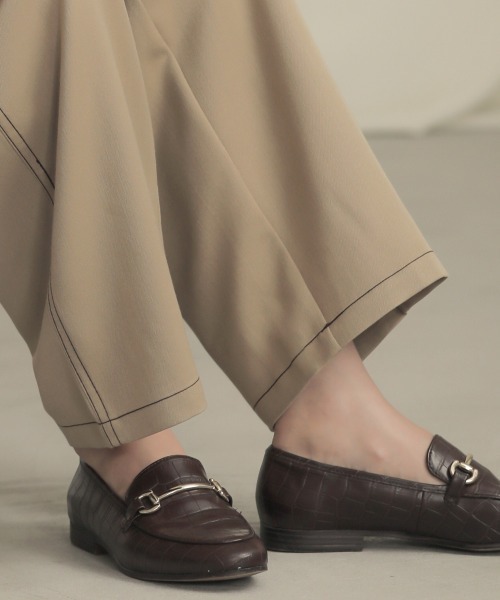 Bab（バブ）の「【WEB限定】セットアップ対応可◆配色ステッチセミワイドパンツ（その他パンツ・レディース・ダークブラウン/ベージュ/モカ・38）」の7枚目の写真