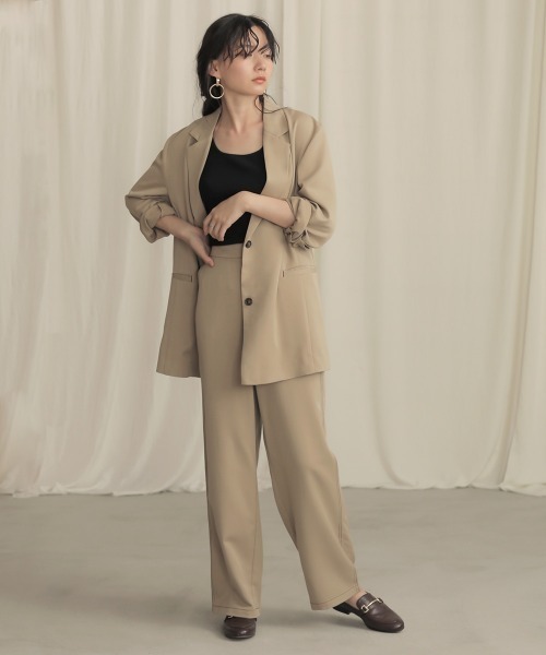 Bab（バブ）の「【WEB限定】セットアップ対応可◆配色ステッチセミワイドパンツ（その他パンツ・レディース・ダークブラウン/ベージュ/モカ・38）」の8枚目の写真