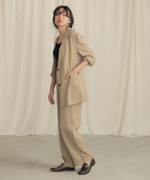 Bab（バブ）の「【WEB限定】セットアップ対応可◆配色ステッチセミワイドパンツ（その他パンツ・レディース・ダークブラウン/ベージュ/モカ・38）」の11枚目の写真