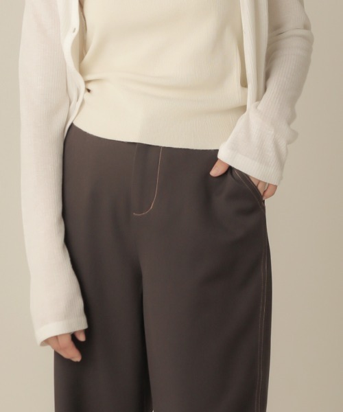Bab（バブ）の「【WEB限定】セットアップ対応可◆配色ステッチセミワイドパンツ（その他パンツ・レディース・ダークブラウン/ベージュ/モカ・38）」の17枚目の写真