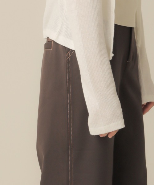 Bab（バブ）の「【WEB限定】セットアップ対応可◆配色ステッチセミワイドパンツ（その他パンツ・レディース・ダークブラウン/ベージュ/モカ・38）」の20枚目の写真