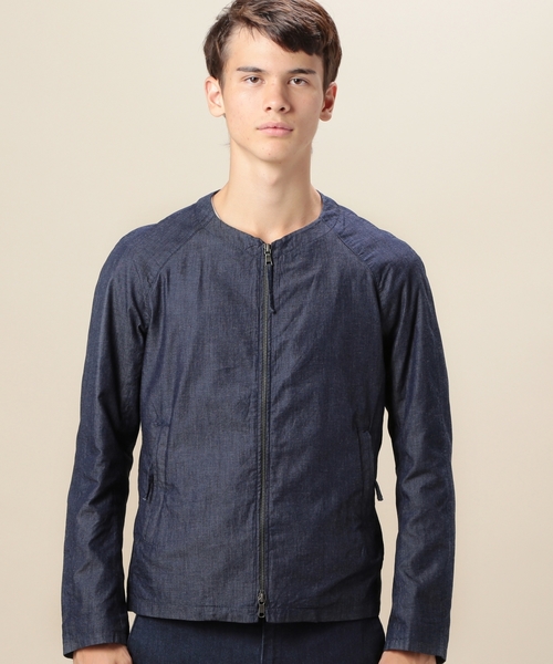 BEAUTY&YOUTH UNITED ARROWS（ビューティーアンドユースユナイテッドアローズ）の「BY デニム ノーカラー　ライダース ◆（ノーカラージャケット・メンズ・ライトブルー/ネイビー・X-LARGE/SMALL/MEDIUM/LARGE）」の3枚目の写真