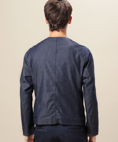 BEAUTY&YOUTH UNITED ARROWS（ビューティーアンドユースユナイテッドアローズ）の「BY デニム ノーカラー　ライダース ◆（ノーカラージャケット・メンズ・ライトブルー/ネイビー・X-LARGE/SMALL/MEDIUM/LARGE）」の11枚目の写真