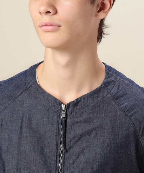 BEAUTY&YOUTH UNITED ARROWS（ビューティーアンドユースユナイテッドアローズ）の「BY デニム ノーカラー　ライダース ◆（ノーカラージャケット・メンズ・ライトブルー/ネイビー・X-LARGE/SMALL/MEDIUM/LARGE）」の12枚目の写真