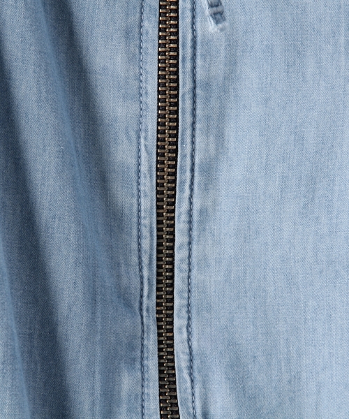 BEAUTY&YOUTH UNITED ARROWS（ビューティーアンドユースユナイテッドアローズ）の「BY デニム ノーカラー　ライダース ◆（ノーカラージャケット・メンズ・ライトブルー/ネイビー・X-LARGE/SMALL/MEDIUM/LARGE）」の6枚目の写真