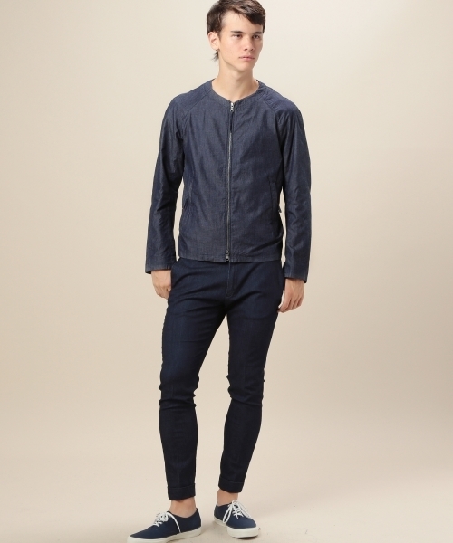 BEAUTY&YOUTH UNITED ARROWS（ビューティーアンドユースユナイテッドアローズ）の「BY デニム ノーカラー　ライダース ◆（ノーカラージャケット・メンズ・ライトブルー/ネイビー・X-LARGE/SMALL/MEDIUM/LARGE）」の10枚目の写真