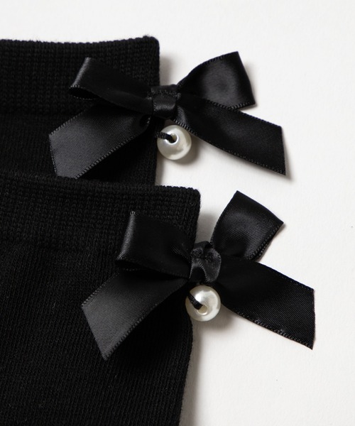 WEGO（ウィゴー）の「WEGO/リボンパールソックス（ソックス/靴下・レディース・ホワイト/ブラック・FREE）」の8枚目の写真