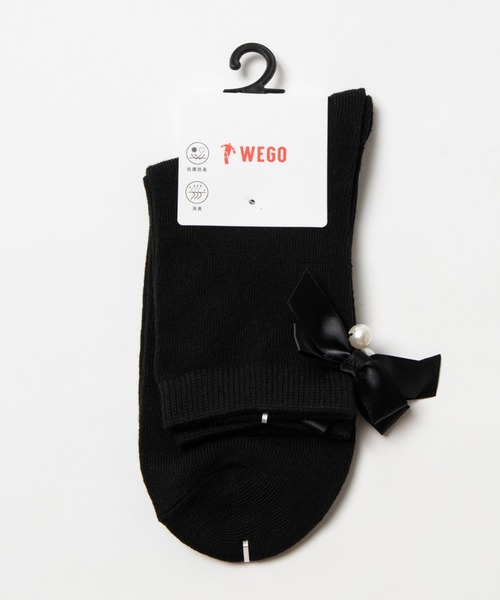 WEGO（ウィゴー）の「WEGO/リボンパールソックス（ソックス/靴下・レディース・ホワイト/ブラック・FREE）」の4枚目の写真