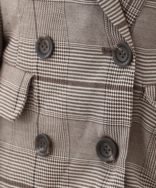 PairPair(ペアペア)の「チェックダブルジャケット(セットアップ)(テーラードジャケット・レディース・ブラウン・FREE)」の6枚目の写真
