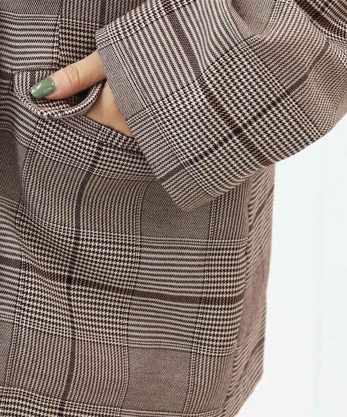 PairPair(ペアペア)の「チェックダブルジャケット(セットアップ)(テーラードジャケット・レディース・ブラウン・FREE)」の7枚目の写真