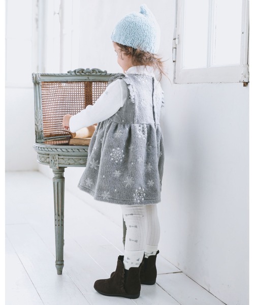 セール Bebe シャギー 起毛 雪柄 ワンピース 80 100cm ワンピース Bebe ベベ のファッション通販 Zozotown