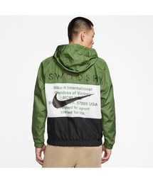 平野紫耀着用★ナイキ スウッシュロゴ ウーブン ナイロンジャケット 緑 S NIKE（ナイキ）の「NIKE/ナイキ スウッシュ フーディ ウーブン