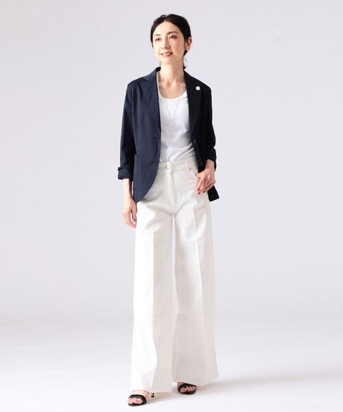 EFFE BEAMS（エッフェビームス）の「LARDINI / HAVANA ツイル シャツジャケット（テーラードジャケット・レディース・ネイビー/ホワイト・40/38）」の4枚目の写真