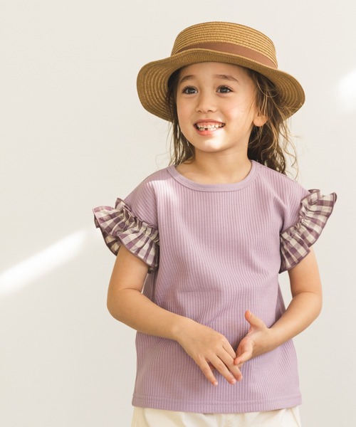 pairmanon(ペアマノン)の「【ふんわりワッフル】【かぞくおそろい】袖フリル半袖Tシャツ(Tシャツ/カットソー・キッズ・グリーン系その他/パープル系その他/ライトイエロー/ホワイト系その他3/ベージュ系その他5/グリーン系その他4/ブラック系その他/その他1/イエロー系その他/ピンク系その他/ブルー系その他/イエロー系その他2/その他/ベージュ系その他7/グレー系その他5/ホワイト系その他2/ブラック系その他4/イエロー/ホワイト系その他・90/100/110/120/130/140/150)」の13枚目の写真