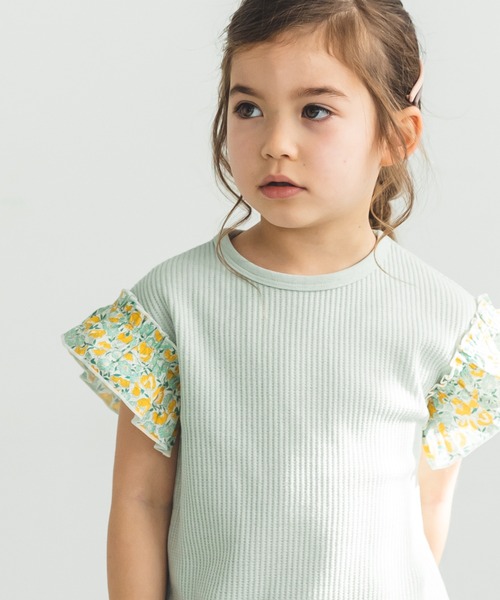 pairmanon(ペアマノン)の「【ふんわりワッフル】【かぞくおそろい】袖フリル半袖Tシャツ(Tシャツ/カットソー・キッズ・グリーン系その他/パープル系その他/ライトイエロー/ホワイト系その他3/ベージュ系その他5/グリーン系その他4/ブラック系その他/その他1/イエロー系その他/ピンク系その他/ブルー系その他/イエロー系その他2/その他/ベージュ系その他7/グレー系その他5/ホワイト系その他2/ブラック系その他4/イエロー/ホワイト系その他・90/100/110/120/130/140/150)」の16枚目の写真