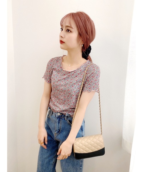 JUMELLE（ジュメロ）の「ドローイングフラワーT（Tシャツ/カットソー・レディース・ベージュ/ピンク・FREE）」の13枚目の写真