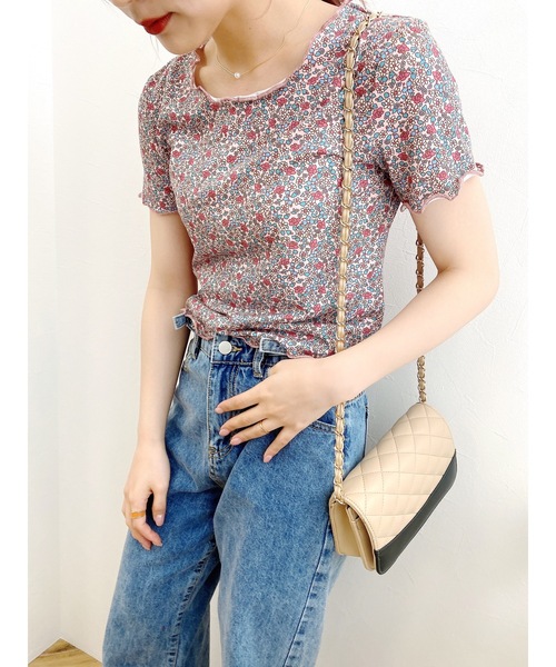 JUMELLE（ジュメロ）の「ドローイングフラワーT（Tシャツ/カットソー・レディース・ベージュ/ピンク・FREE）」の20枚目の写真