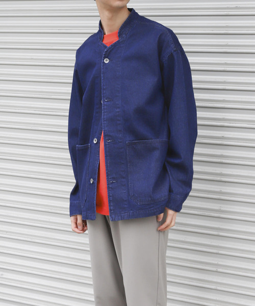 SENSE OF PLACE by URBAN RESEARCH（センスオブプレイスバイアーバンリサーチ）の「デニムノーカラーカバーオール（カバーオール・メンズ・ブラック/グレー/インディゴブルー・MEDIUM/LARGE）」の5枚目の写真