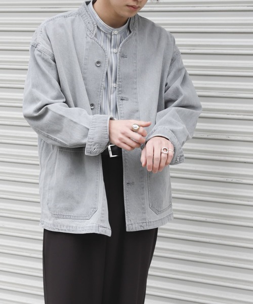 SENSE OF PLACE by URBAN RESEARCH（センスオブプレイスバイアーバンリサーチ）の「デニムノーカラーカバーオール（カバーオール・メンズ・ブラック/グレー/インディゴブルー・MEDIUM/LARGE）」の16枚目の写真