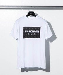 1PIU1UGUALE3 RELAX(ウノピゥウノウグァーレトレ)ボックスロゴ立体刺繍Tシャツ