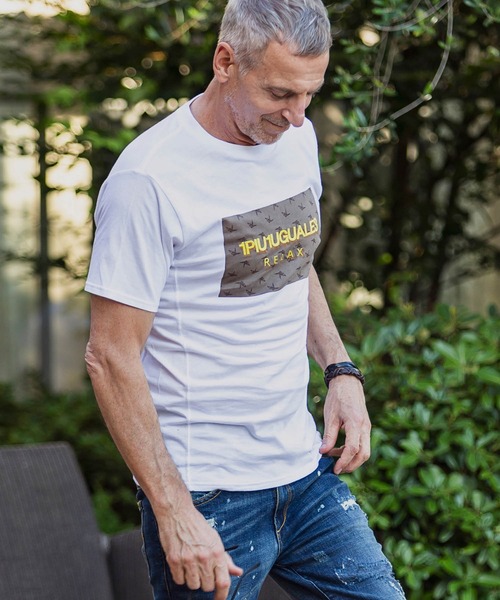 1piu1uguale3 RELAX（ウノピュウノウグァーレトレリラックス）の「1PIU1UGUALE3 RELAX(ウノピゥウノウグァーレトレ)ボックスロゴ立体刺繍Tシャツ（Tシャツ/カットソー・メンズ・ホワイト×ブラック/ブラック/ホワイト/グレー・S/XL/L/XXL/M）」の11枚目の写真