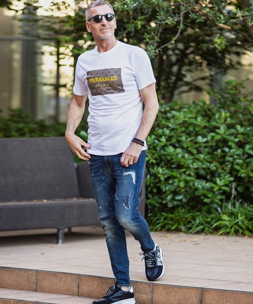 1piu1uguale3 RELAX（ウノピュウノウグァーレトレリラックス）の「1PIU1UGUALE3 RELAX(ウノピゥウノウグァーレトレ)ボックスロゴ立体刺繍Tシャツ（Tシャツ/カットソー・メンズ・ホワイト×ブラック/ブラック/ホワイト/グレー・S/XL/L/XXL/M）」の7枚目の写真