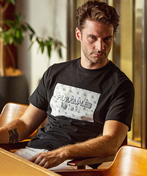 1piu1uguale3 RELAX（ウノピュウノウグァーレトレリラックス）の「1PIU1UGUALE3 RELAX(ウノピゥウノウグァーレトレ)ボックスロゴ立体刺繍Tシャツ（Tシャツ/カットソー・メンズ・ホワイト×ブラック/ブラック/ホワイト/グレー・S/XL/L/XXL/M）」の14枚目の写真