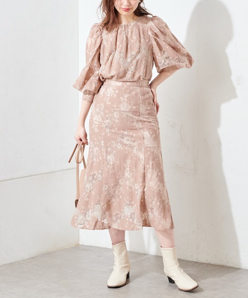 natural couture（ナチュラルクチュール）の「配色レースパフブラウス（シャツ/ブラウス・レディース・ピンク/オレンジ系その他/グレイッシュベージュ・FREE）」の21枚目の写真