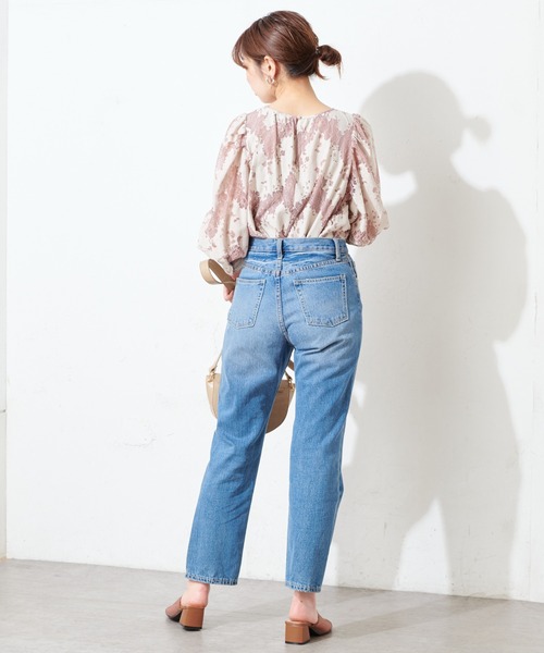 natural couture（ナチュラルクチュール）の「配色レースパフブラウス（シャツ/ブラウス・レディース・ピンク/オレンジ系その他/グレイッシュベージュ・FREE）」の9枚目の写真