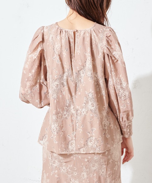 natural couture（ナチュラルクチュール）の「配色レースパフブラウス（シャツ/ブラウス・レディース・ピンク/オレンジ系その他/グレイッシュベージュ・FREE）」の13枚目の写真