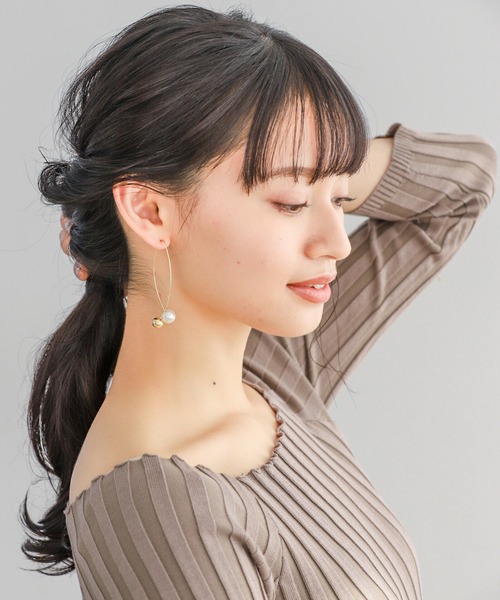 Edit Sheen(エディットシーン)の「パールキャッチドロップピアス(ピアス(両耳用)・レディース・シルバー/ゴールド・FREE)」の9枚目の写真