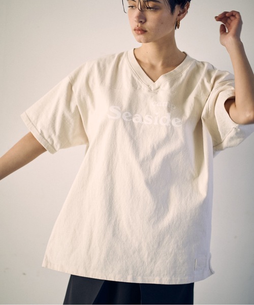 【にかにか】SEA VINTAGE 4XL Vネック FOOTBALL T SEA（シー）の「VINTAGE 4XL Vネック FOOTBALL TEE (camp